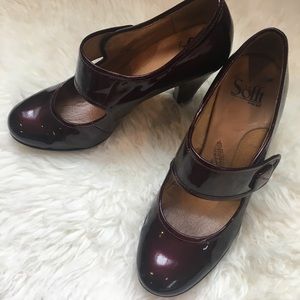 Sofft Burgundy Patent Leather Mary Janes sz8
